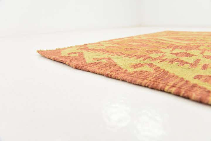 3' 4 x 4' 10 Hand Woven Kilim Waziri Wool Rug