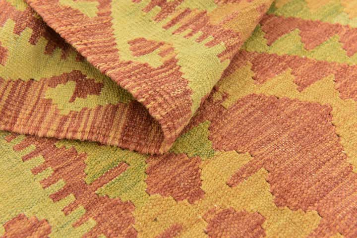 3' 4 x 4' 10 Hand Woven Kilim Waziri Wool Rug