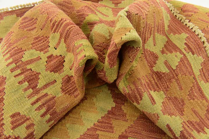 3' 4 x 4' 10 Hand Woven Kilim Waziri Wool Rug