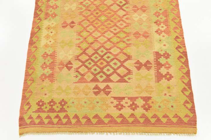 3' 3 x 4' 10 Hand Woven Kilim Waziri Wool Rug