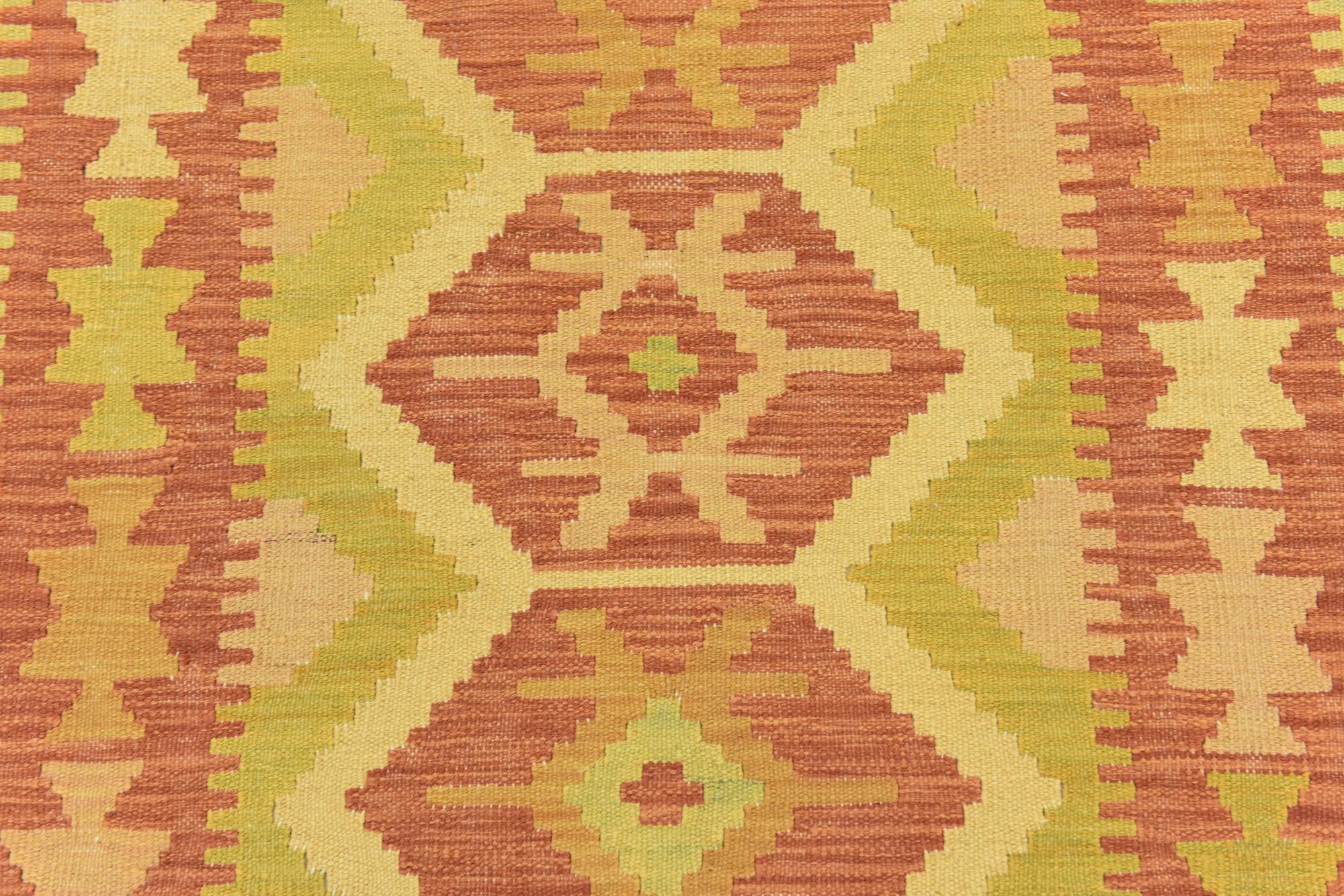 3' 3 x 5' Hand Woven Kilim Waziri Wool Rug