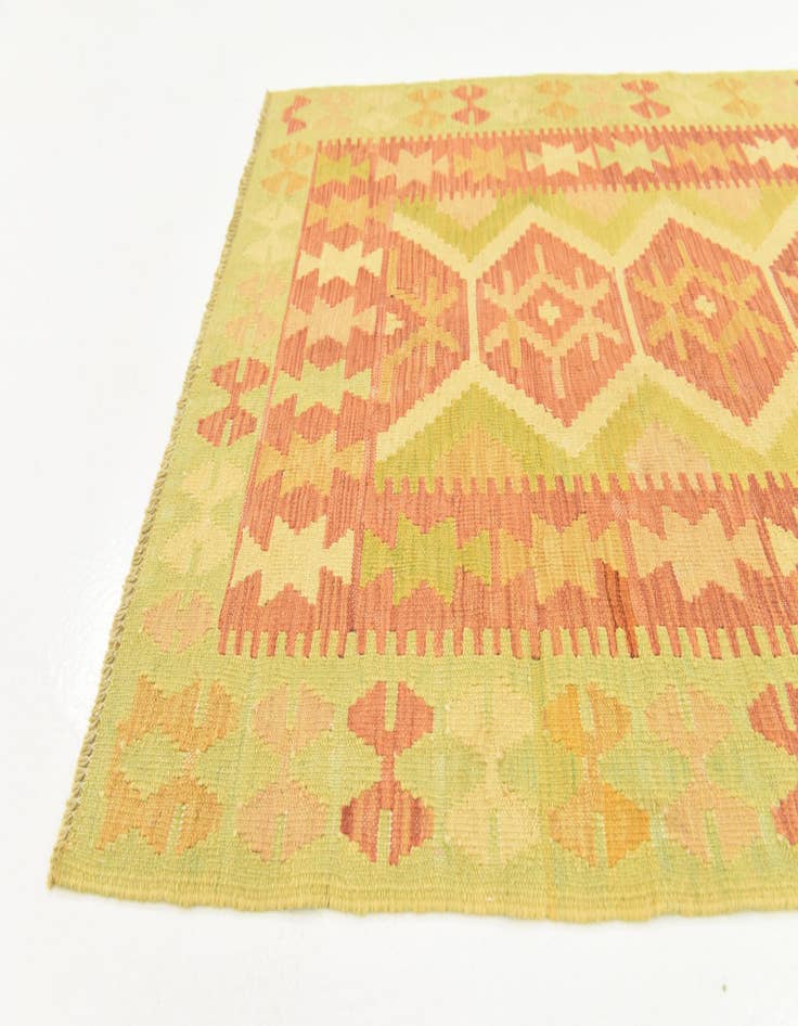 Detail image of 3' 3 x 5'  Hand Woven Kilim Waziri Wool Rug