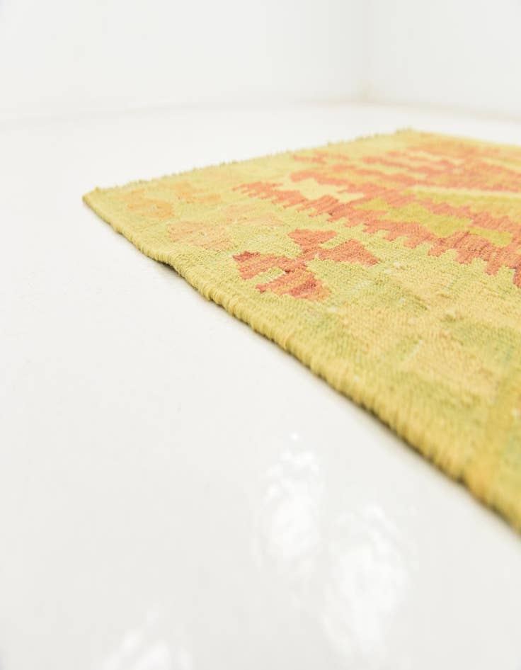 Detail image of 3' 3 x 5'  Hand Woven Kilim Waziri Wool Rug