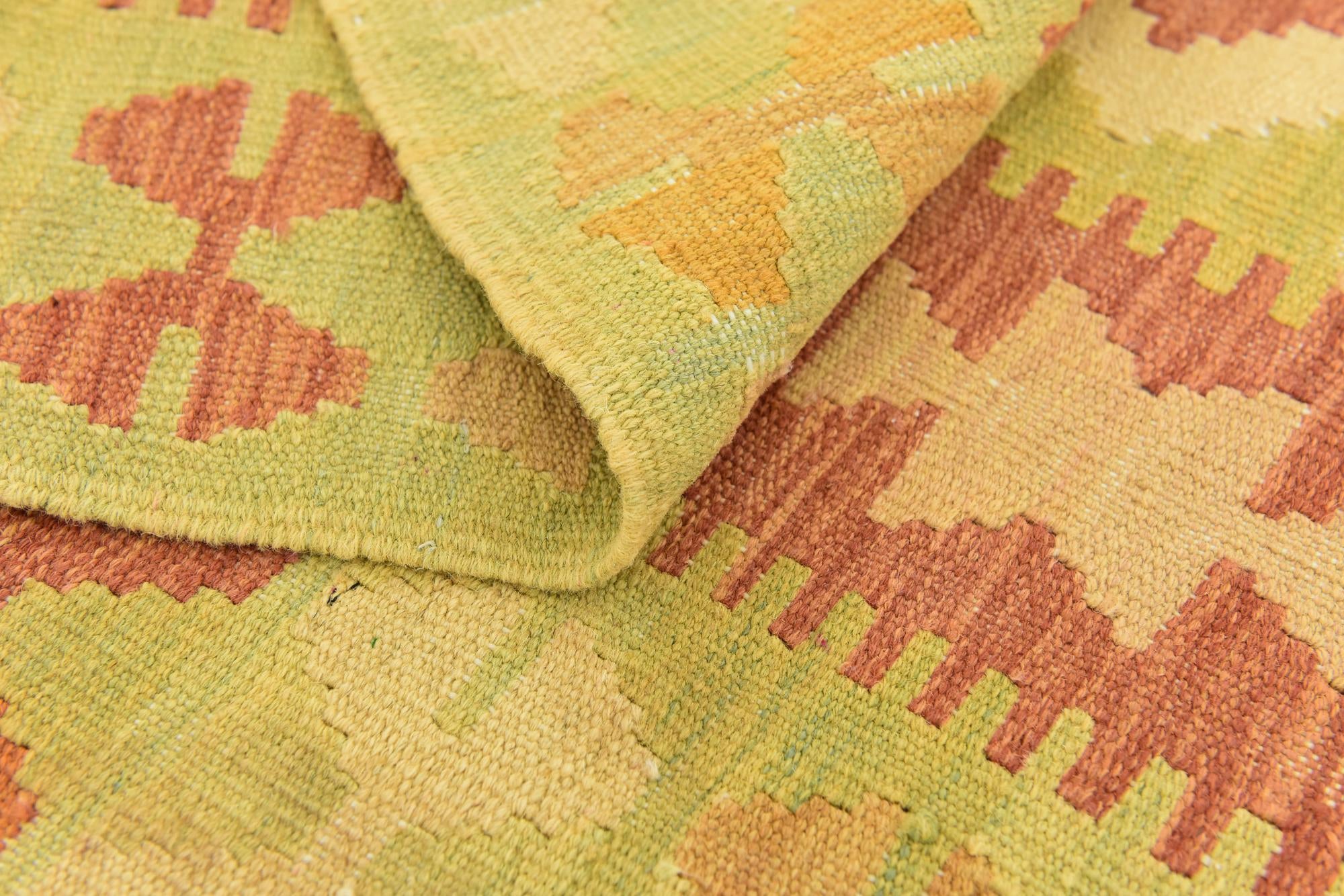 3' 3 x 5' Hand Woven Kilim Waziri Wool Rug