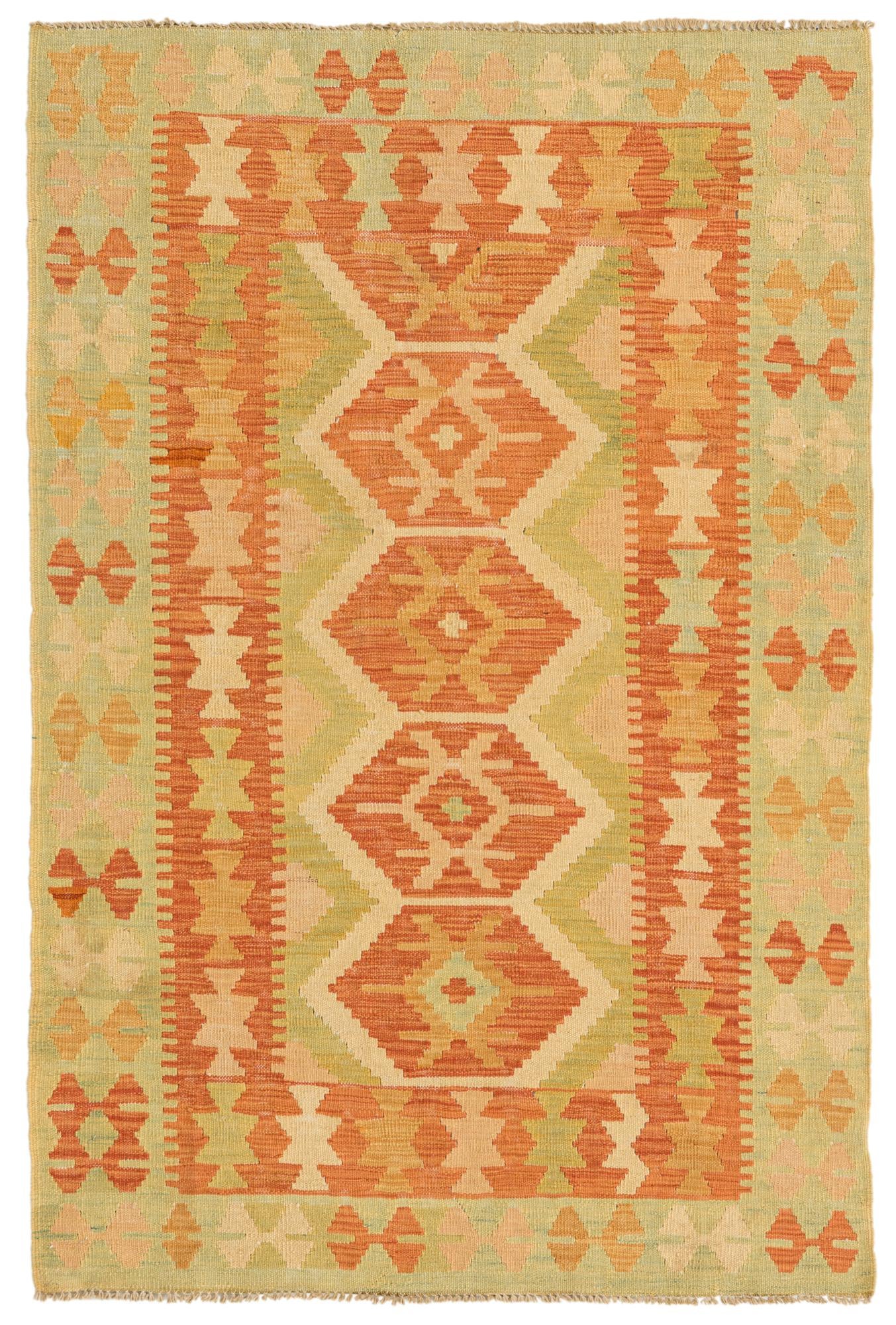 3' 3 x 5' Hand Woven Kilim Waziri Wool Rug