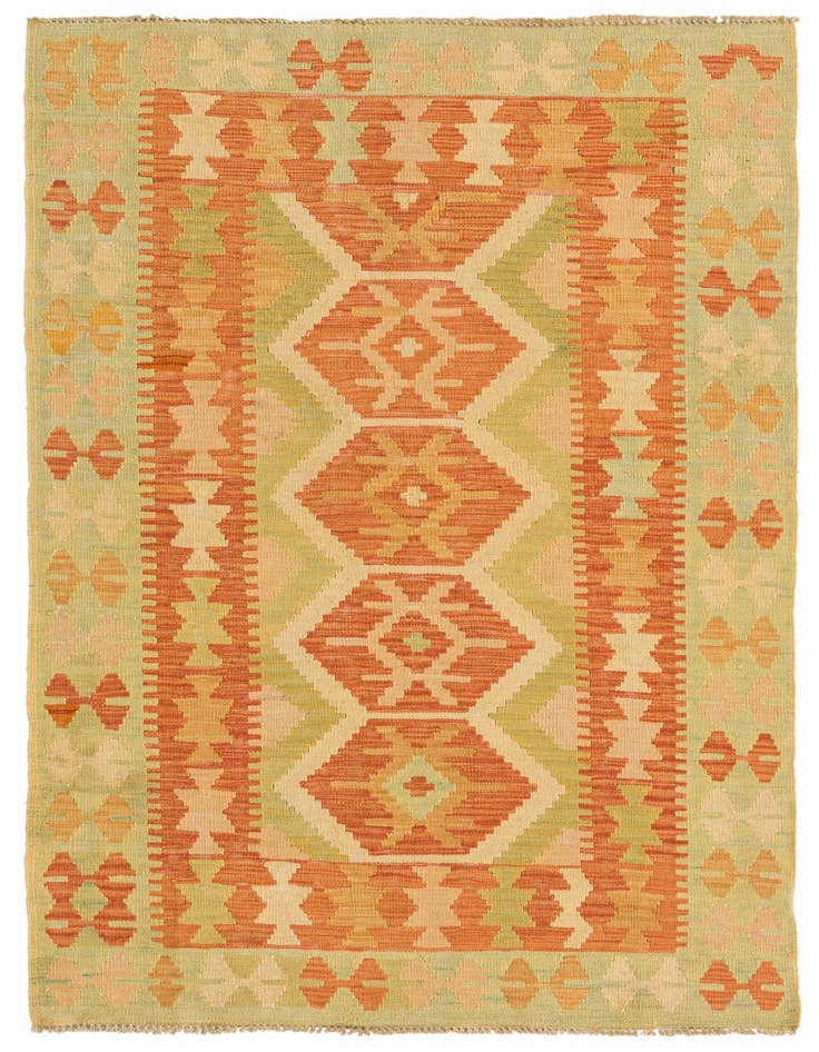 Detail image of 3' 3 x 5' Hand Woven Kilim Waziri Wool Rug