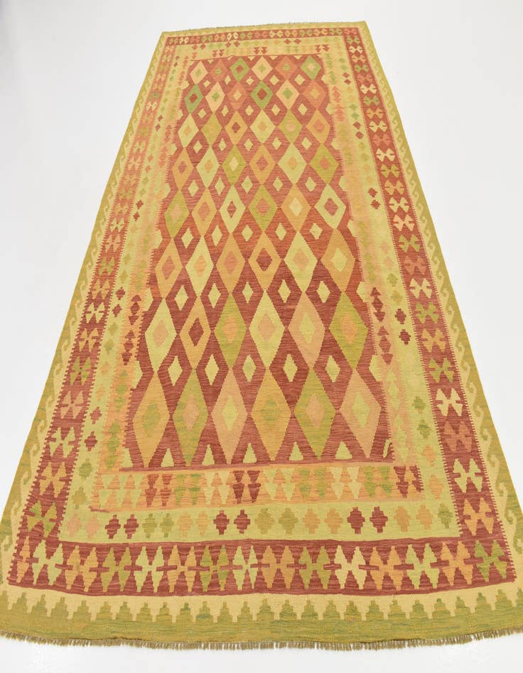 Detail image of 6' 8 x 9' 10 Hand Woven Kilim Waziri Wool Rug