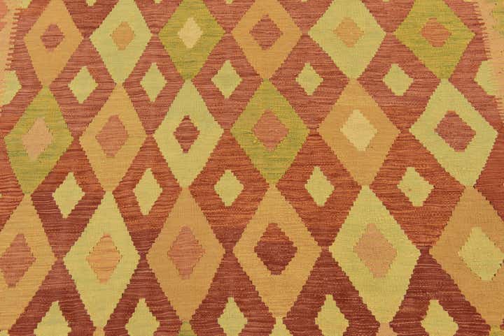 6' 8 x 9' 10 Hand Woven Kilim Waziri Wool Rug