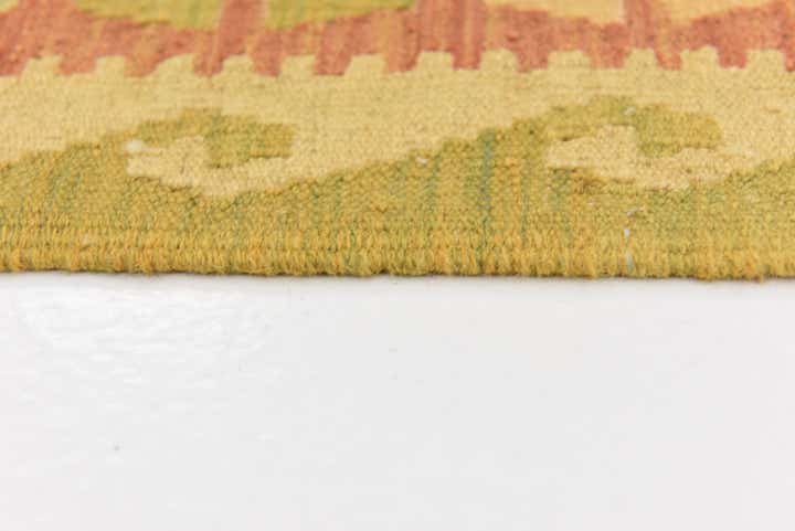 6' 8 x 9' 10 Hand Woven Kilim Waziri Wool Rug