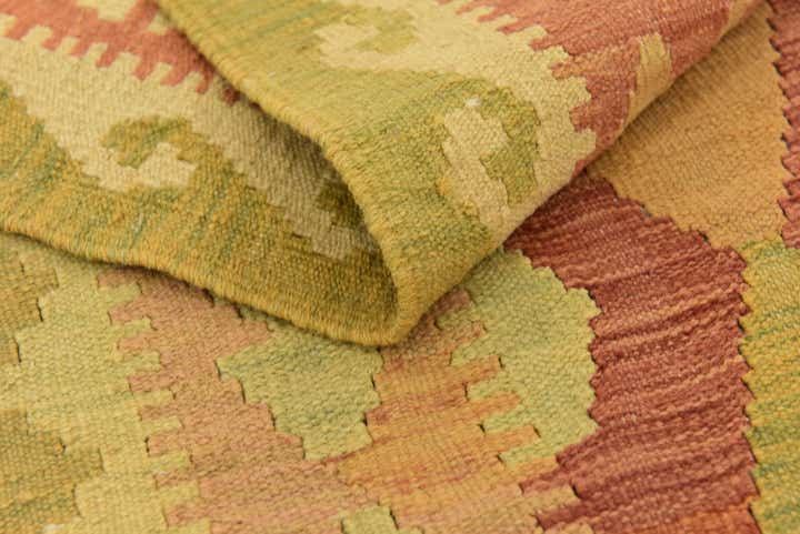 6' 8 x 9' 10 Hand Woven Kilim Waziri Wool Rug