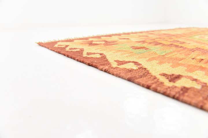 4' 9 x 6' 6 Hand Woven Kilim Waziri Wool Rug