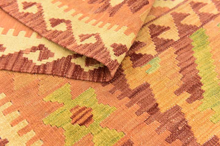 4' 9 x 6' 6 Hand Woven Kilim Waziri Wool Rug