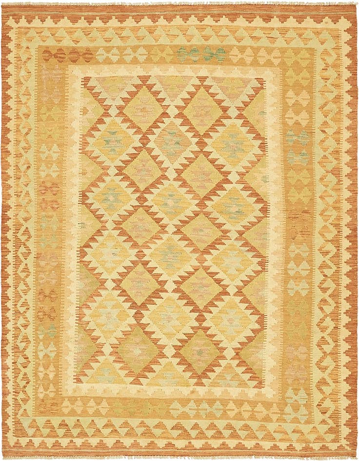 Detail image of 4' 10 x 6' 8 Hand Woven Kilim Waziri Wool Rug
