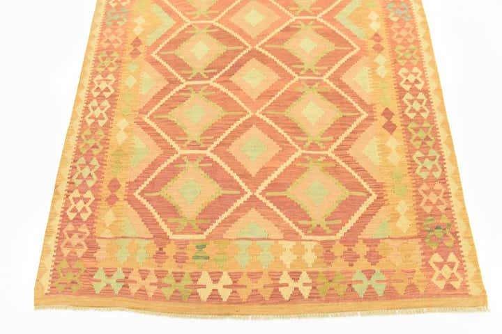 4' 8 x 6' 6 Hand Woven Kilim Waziri Wool Rug