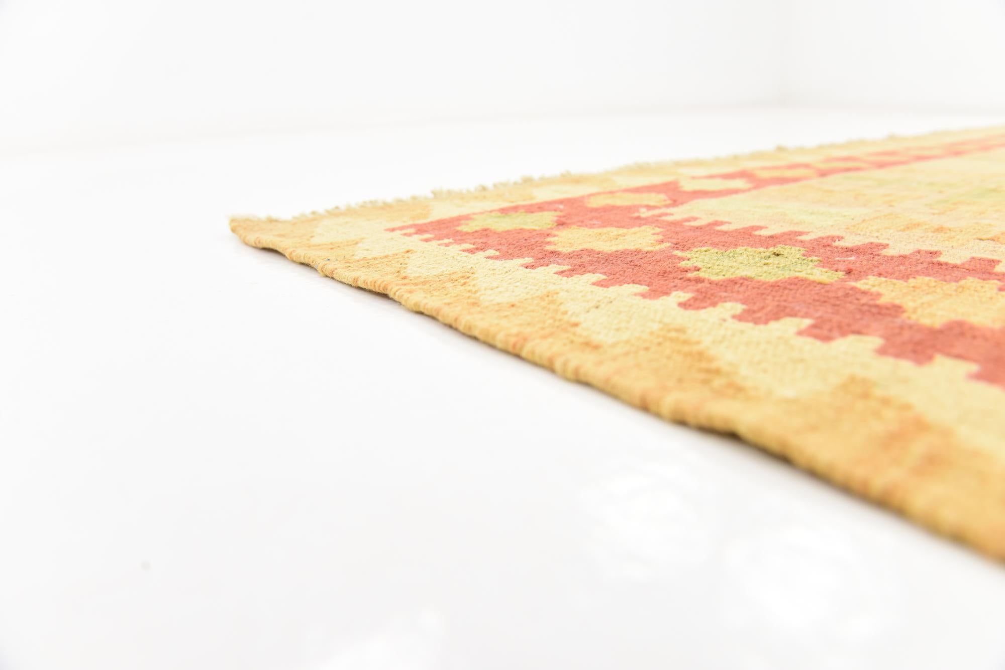 4' 9 x 6' 6 Hand Woven Kilim Waziri Wool Rug