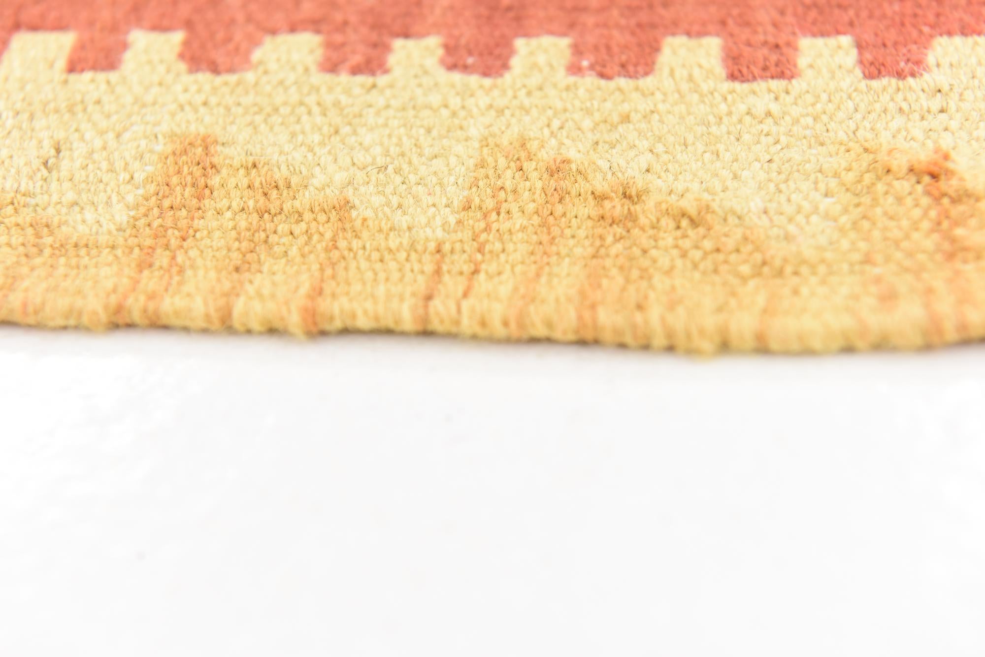 4' 9 x 6' 6 Hand Woven Kilim Waziri Wool Rug