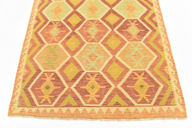 Detail image of 4' 10 x 6' 5 Hand Woven Kilim Waziri Wool Rug