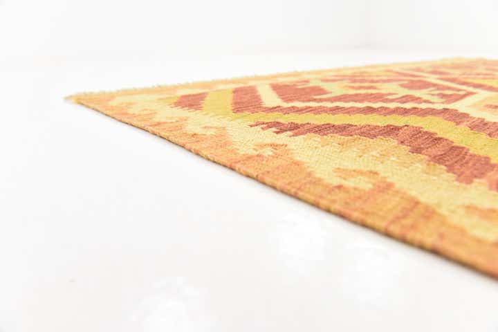 4' 10 x 6' 5 Hand Woven Kilim Waziri Wool Rug