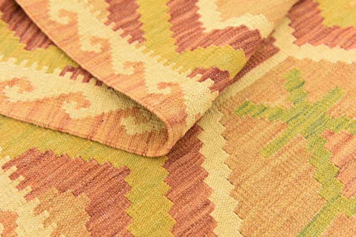 4' 10 x 6' 5 Hand Woven Kilim Waziri Wool Rug