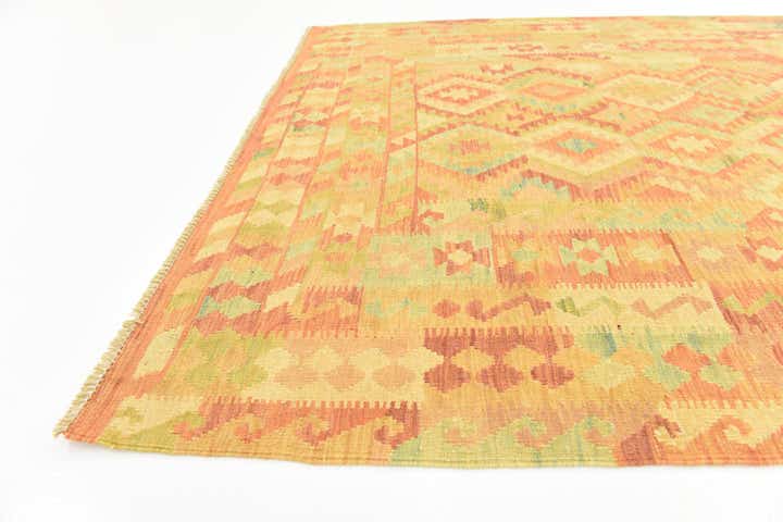 5' x 6' 8 Hand Woven Kilim Waziri Wool Rug
