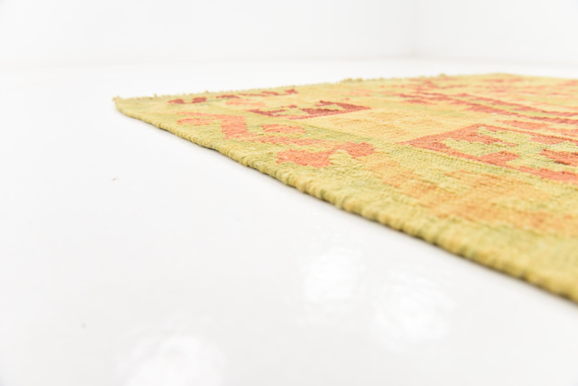 3' 9 x 6' 3 Hand Woven Kilim Waziri Wool Rug