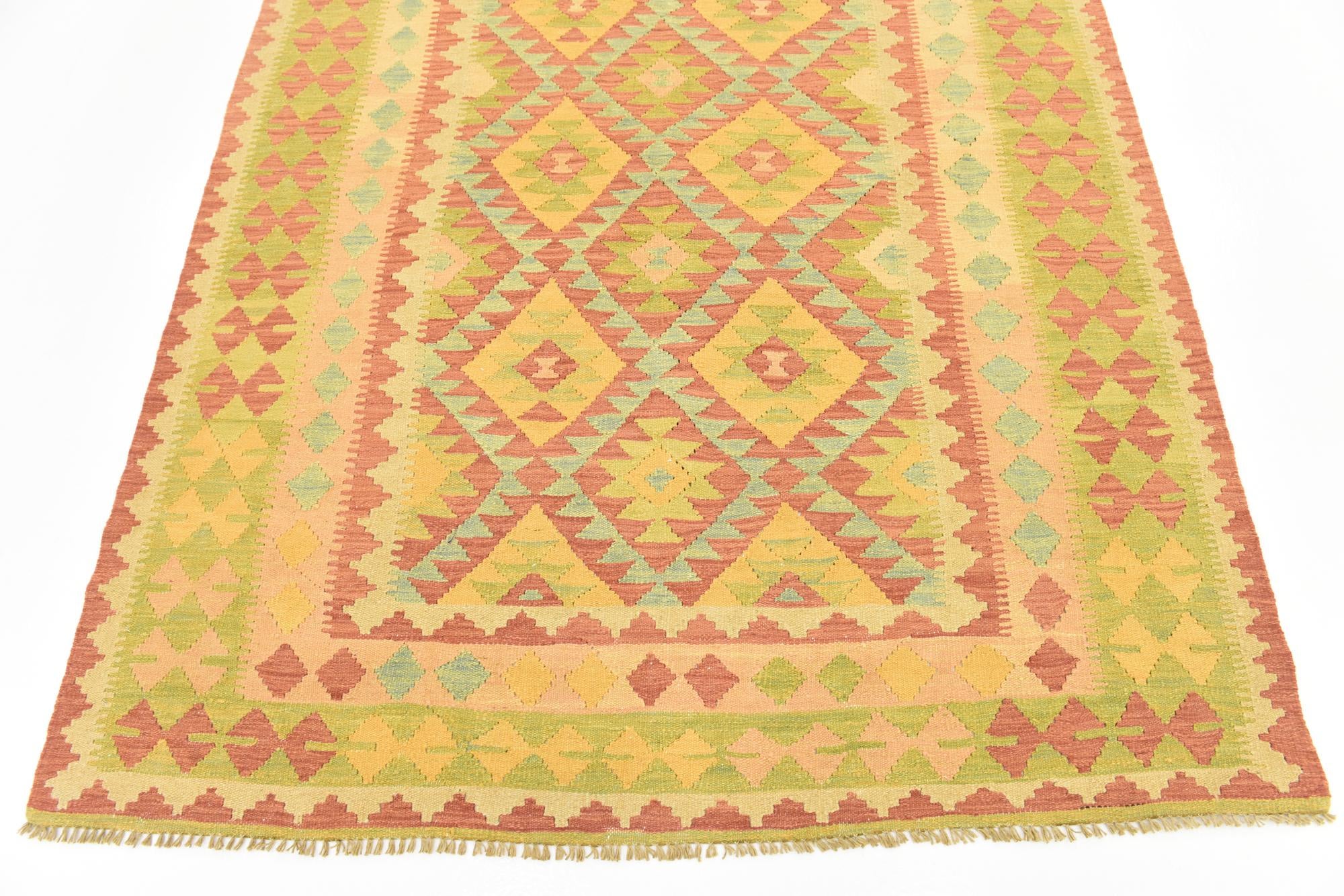 150cm x 200cm Tejido a mano Kilim Waziri Alfombra Lana