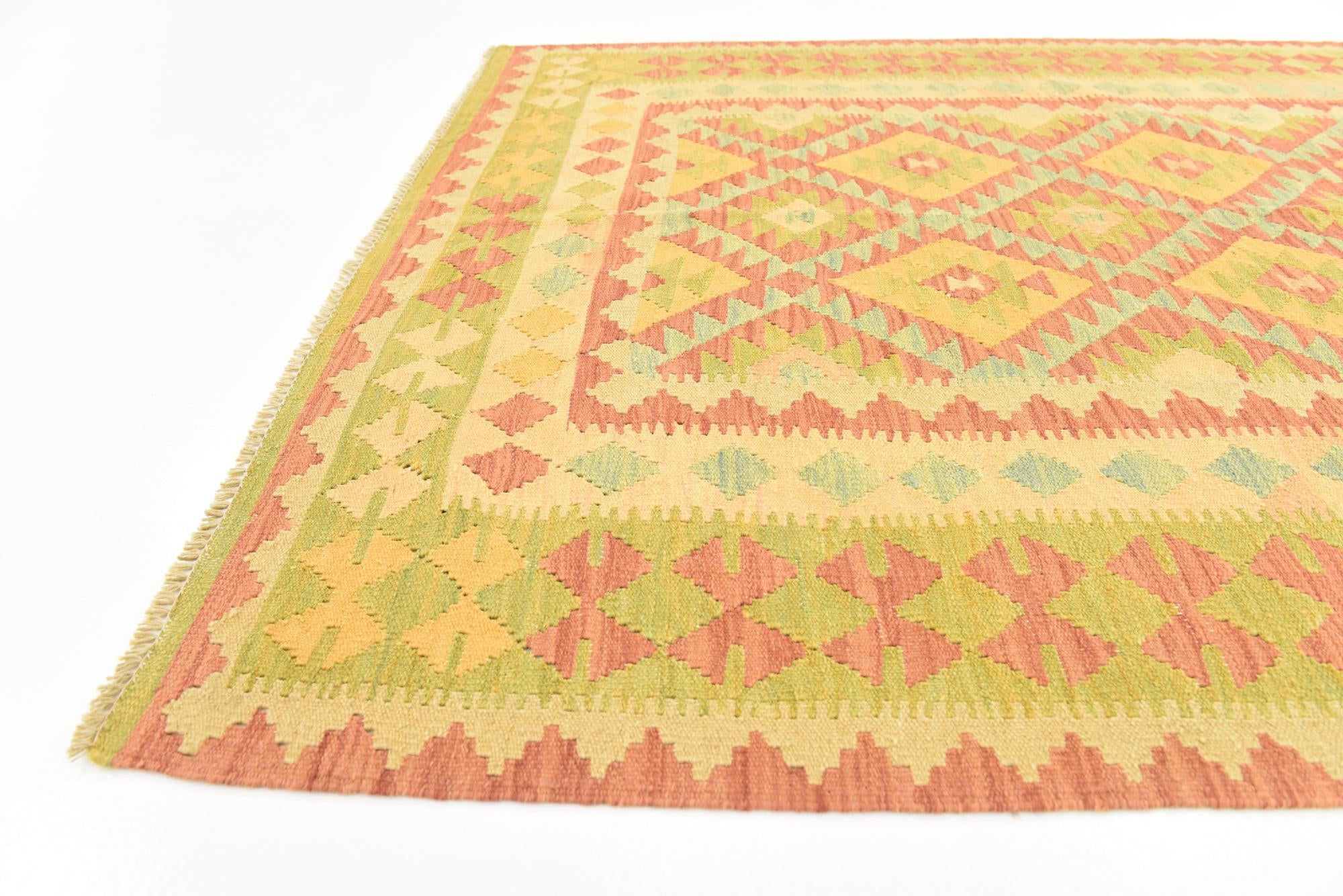 150cm x 200cm Tejido a mano Kilim Waziri Alfombra Lana