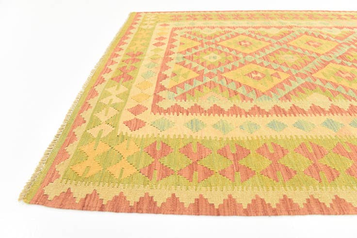 Detail image of 5' x 6' 7 Hand Woven Kilim Waziri Wool Rug