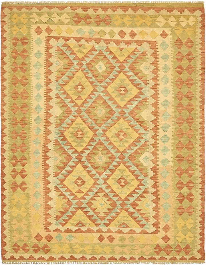 5' x 6' 7 Hand Woven Kilim Waziri Wool Rug