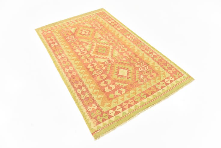 Detail image of 3' 8 x 6' Hand Woven Kilim Waziri Wool Rug