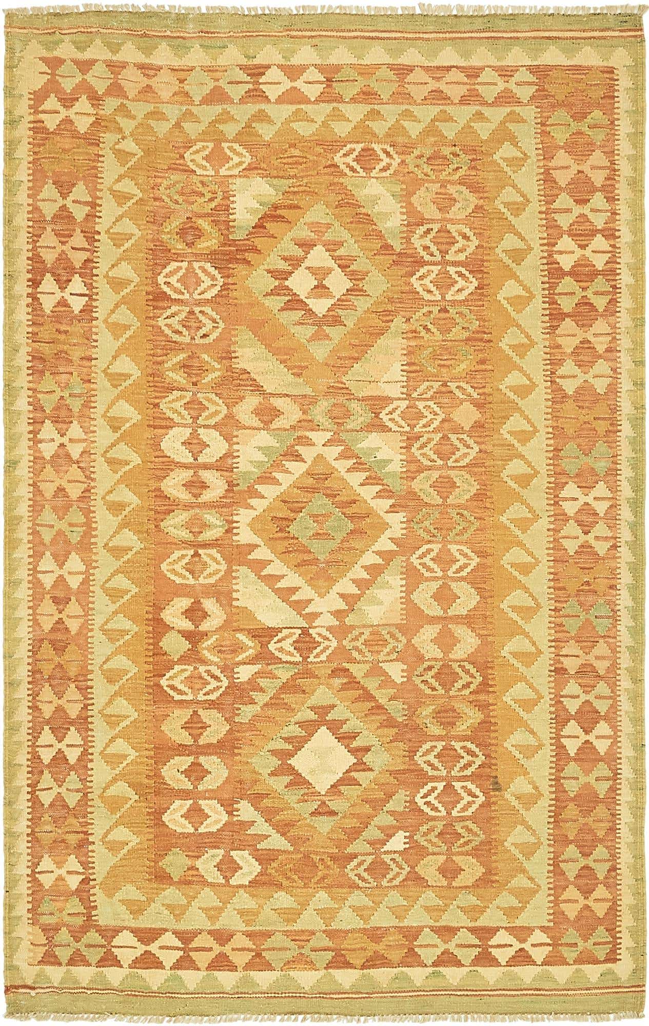 3' 8 x 6' Hand Woven Kilim Waziri Wool Rug