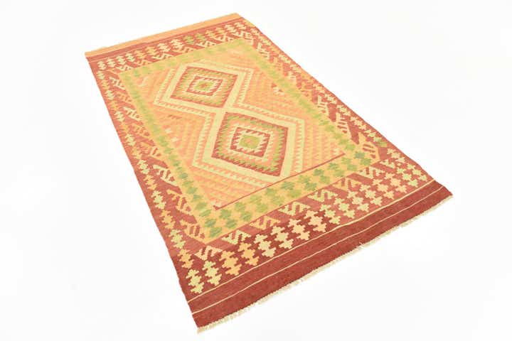 3' 6 x 6' Hand Woven Kilim Waziri Wool Rug