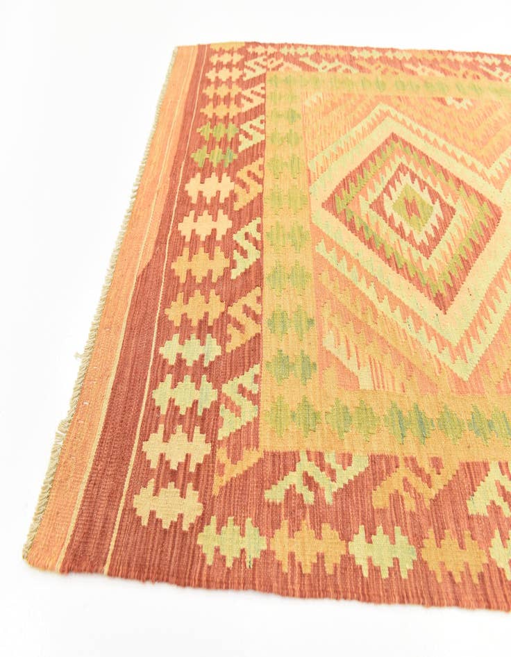 Detail image of 3' 6 x 6'  Hand Woven Kilim Waziri Wool Rug