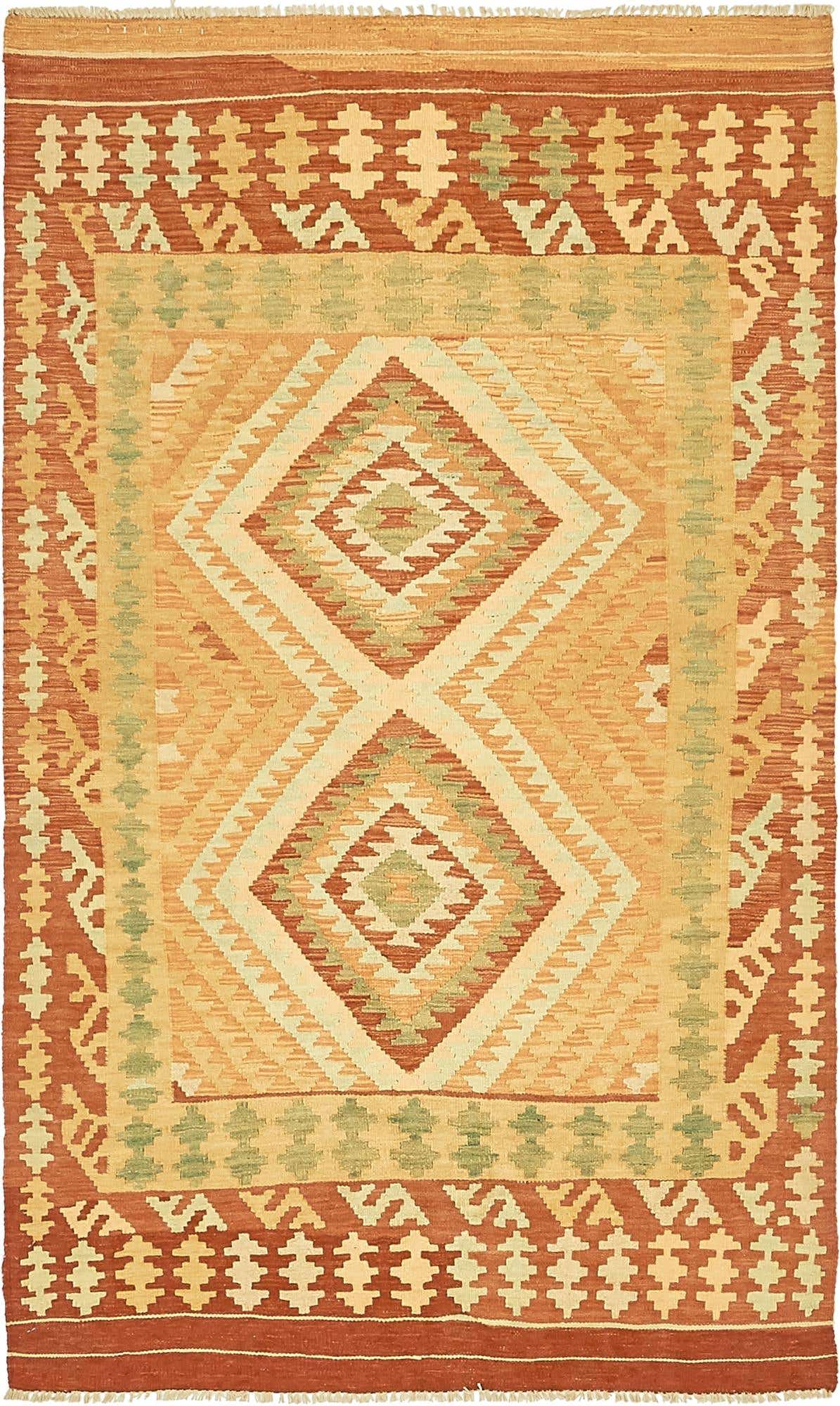 3' 6 x 6' Hand Woven Kilim Waziri Wool Rug