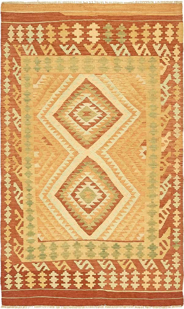 3' 6 x 6' Hand Woven Kilim Waziri Wool Rug