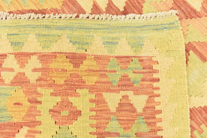 4' x 5' 8 Hand Woven Kilim Waziri Wool Rug