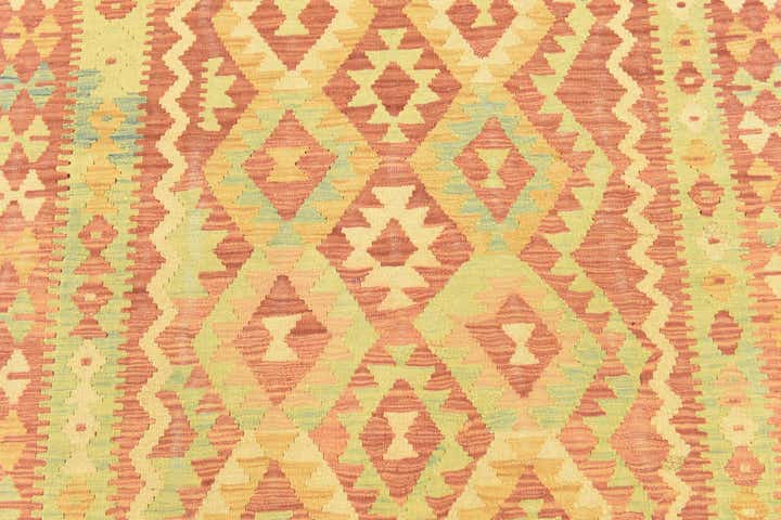 4' x 5' 8 Hand Woven Kilim Waziri Wool Rug