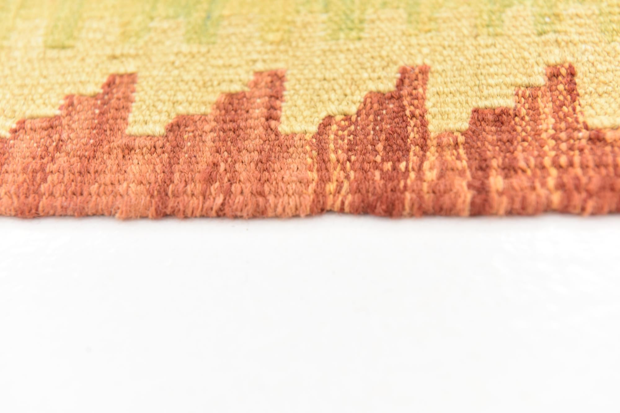 4' 2 x 6' 2 Hand Woven Kilim Waziri Wool Rug