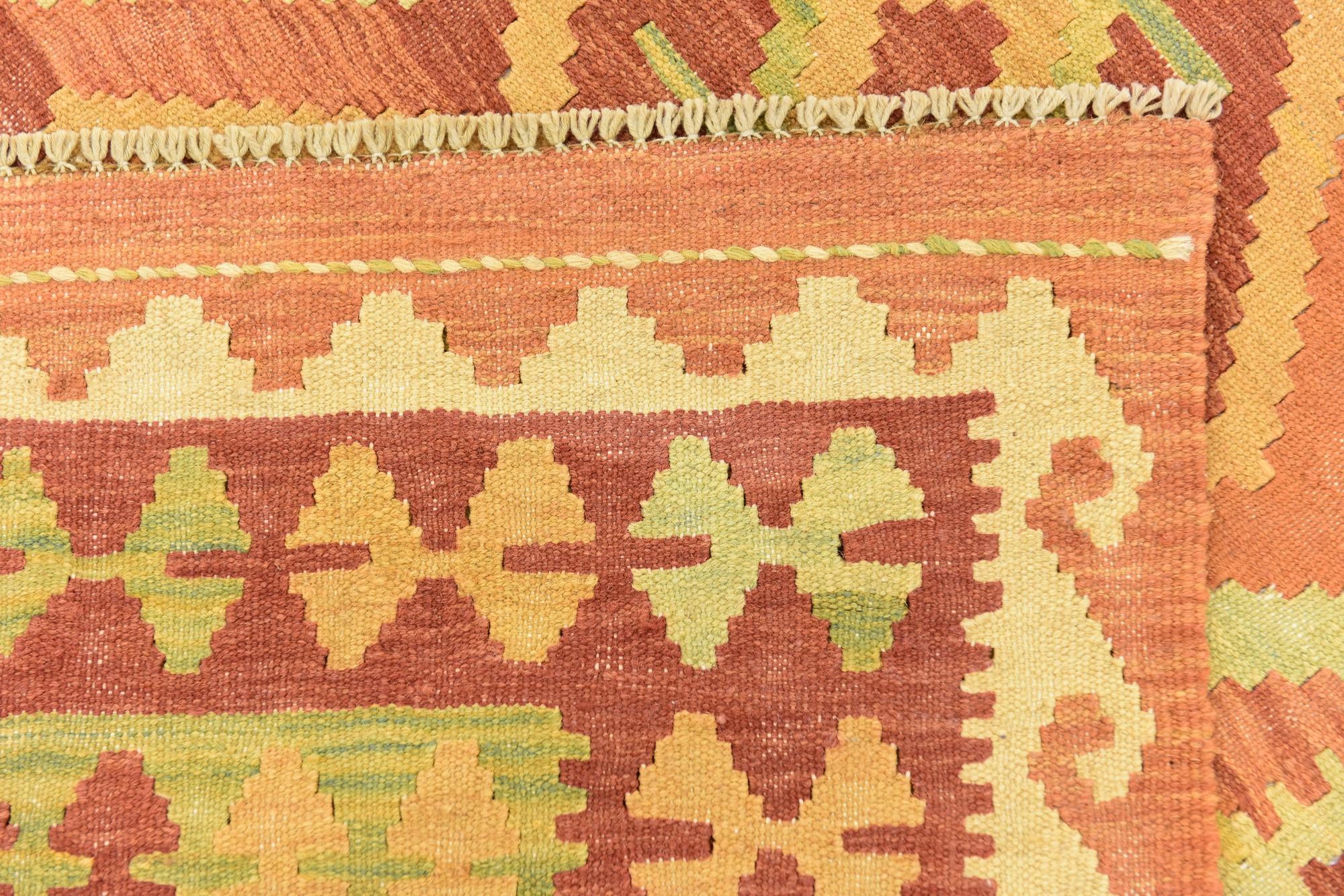 3' 10 x 5' 10 Hand Woven Kilim Waziri Wool Rug
