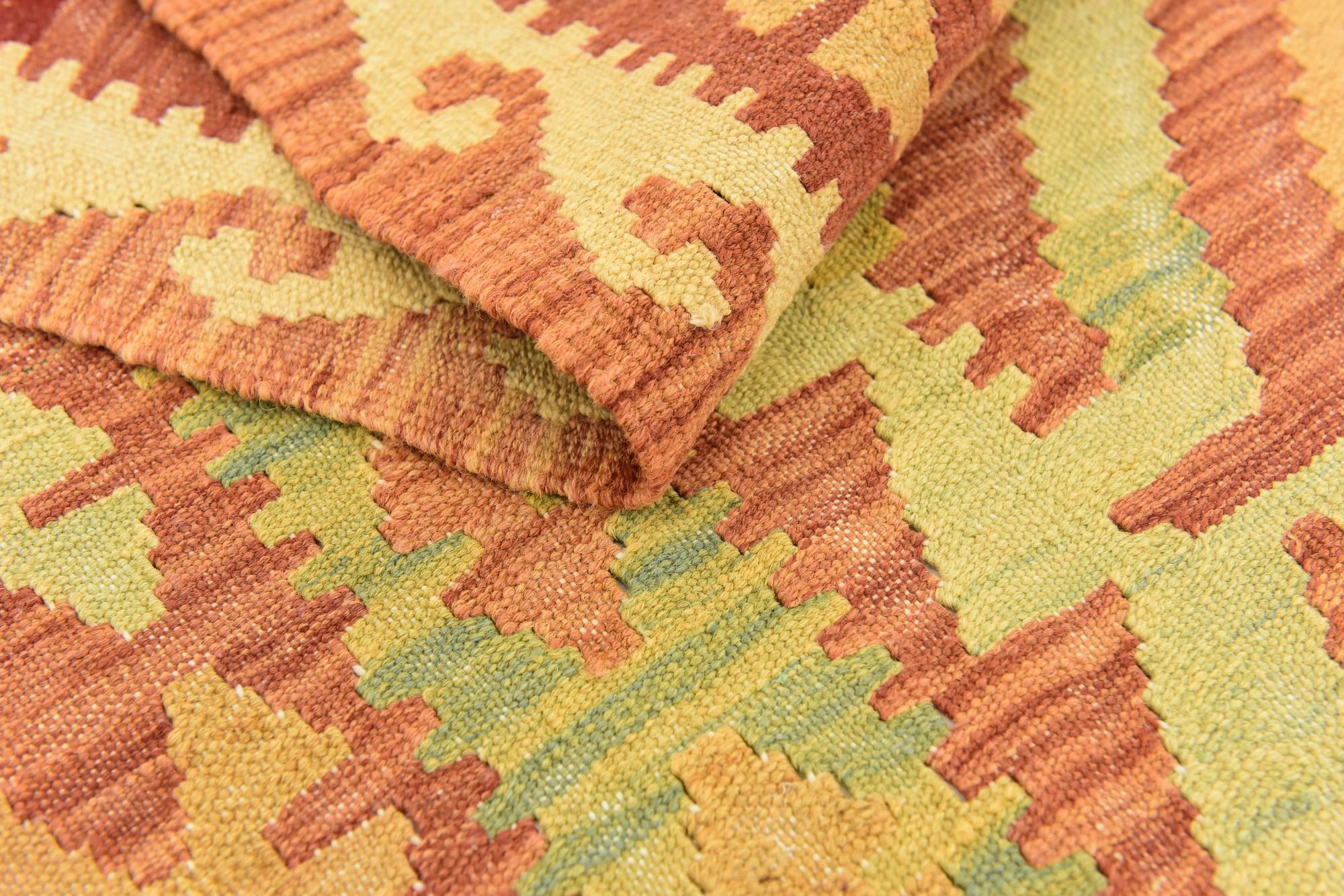 3' 10 x 5' 10 Hand Woven Kilim Waziri Wool Rug