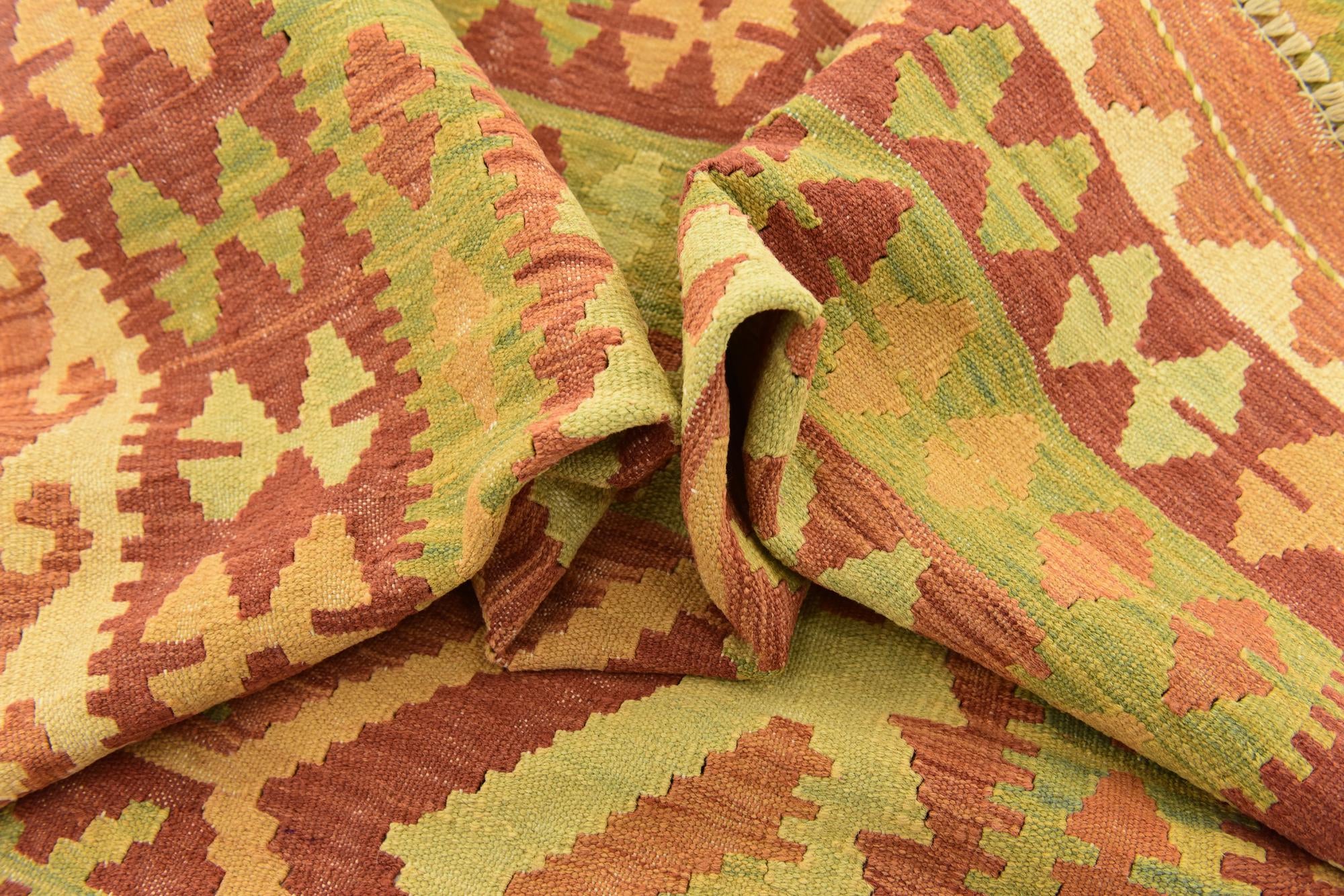 3' 10 x 5' 10 Hand Woven Kilim Waziri Wool Rug