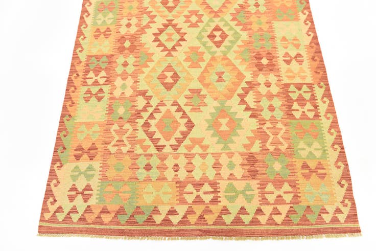 Detail image of 4' x 5' 9 Hand Woven Kilim Waziri Wool Rug