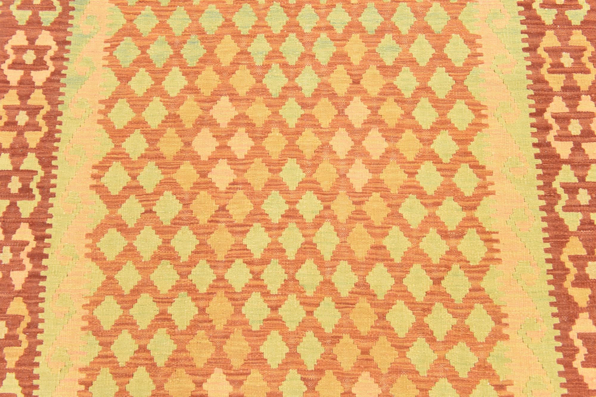 4' 7 x 6' 6 Hand Woven Kilim Waziri Wool Rug