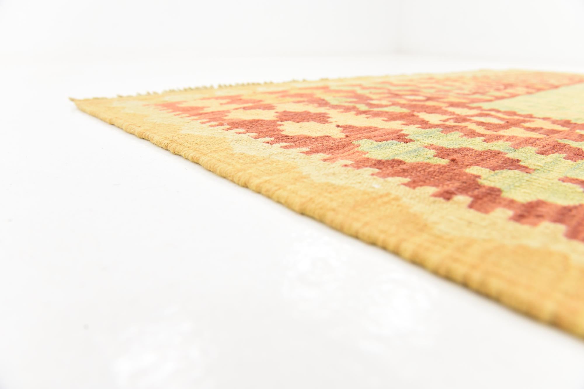 4' 7 x 6' 6 Hand Woven Kilim Waziri Wool Rug