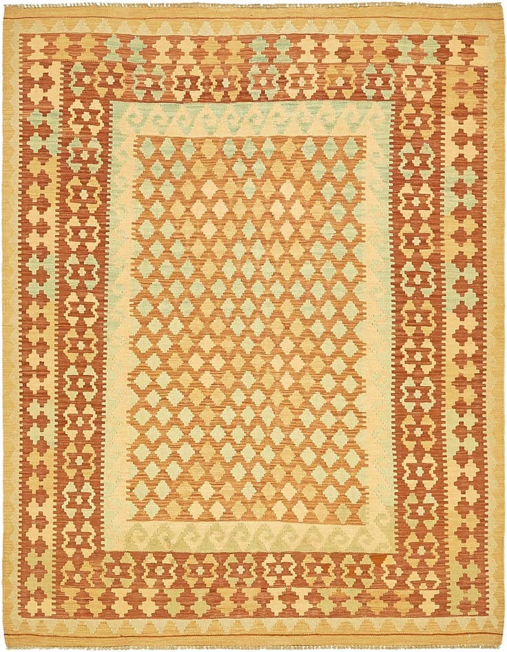 Detail image of 4' 7 x 6' 6 Hand Woven Kilim Waziri Wool Rug