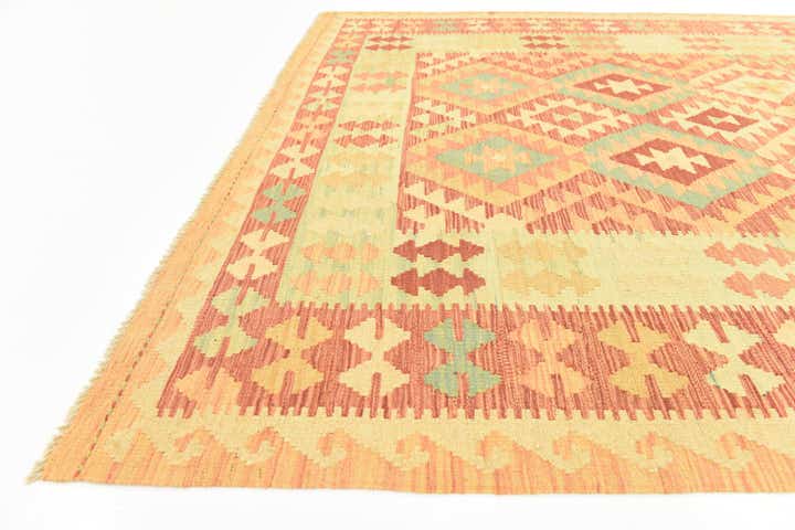 4' 8 x 6' 9 Hand Woven Kilim Waziri Wool Rug