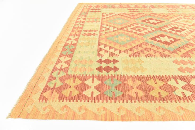 Detail image of 4' 8 x 6' 9 Hand Woven Kilim Waziri Wool Rug
