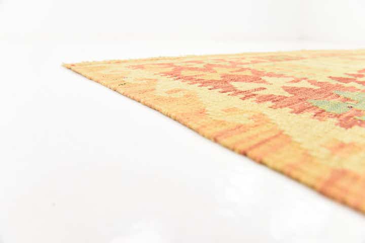 4' 8 x 6' 9 Hand Woven Kilim Waziri Wool Rug