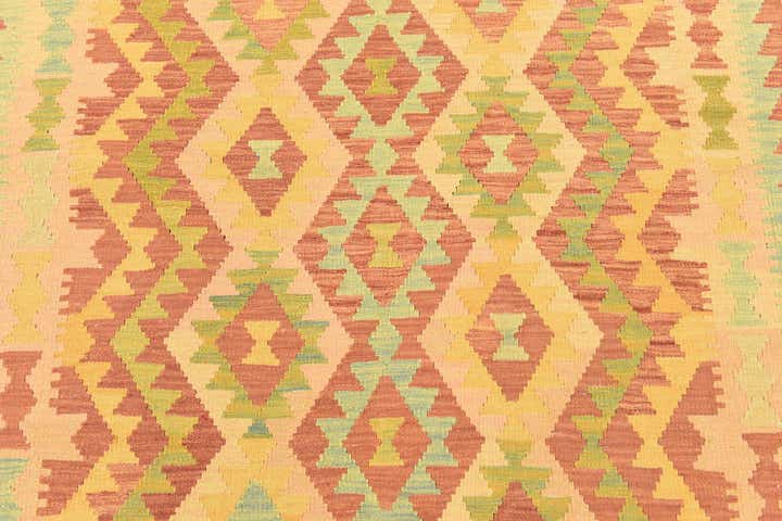 5' x 6' 6 Hand Woven Kilim Waziri Wool Rug