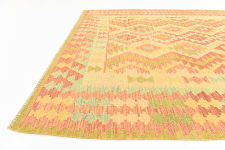 5' x 6' 6 Hand Woven Kilim Waziri Wool Rug